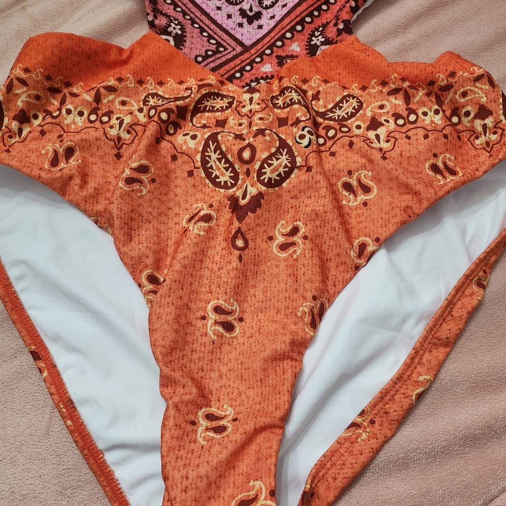 SOLD Farm Rio Halter Cutout Swimsuit - Picture 11 of 13